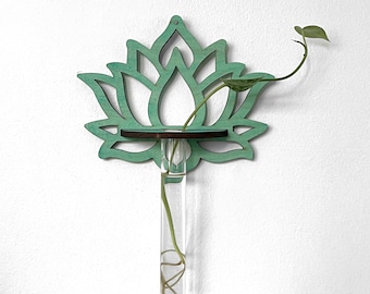 Wood Lotus Flower Air Plant / Propagation Holder, Wall Hanging Modern Boho Design, Present for Mom, Mothers Day, Wall Decor, Garden Gift