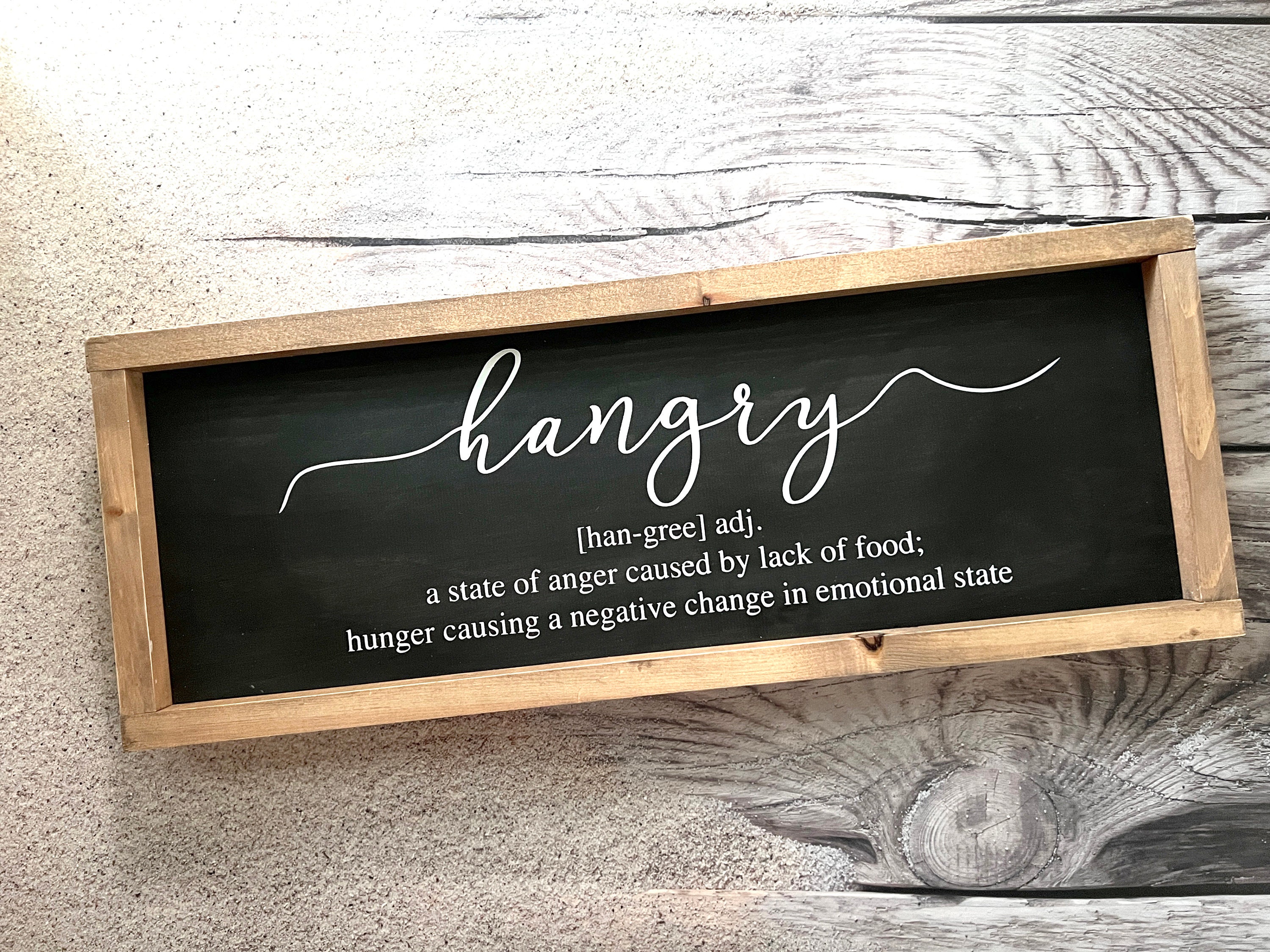 Hangry Definition Wall Art,Wood Framed Black Funny Kitchen Decor,11.7 –  ParisLoftHome