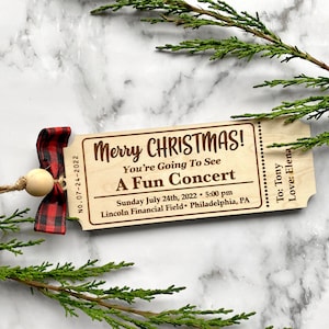 Benutzerdefinierte Karte, Weihnachtsbaumschmuck, personalisiertes Geschenk für Konzert, Spiel, besondere Anlässe, einzigartiges Geschenk für die Feiertage, Geschenkanhänger