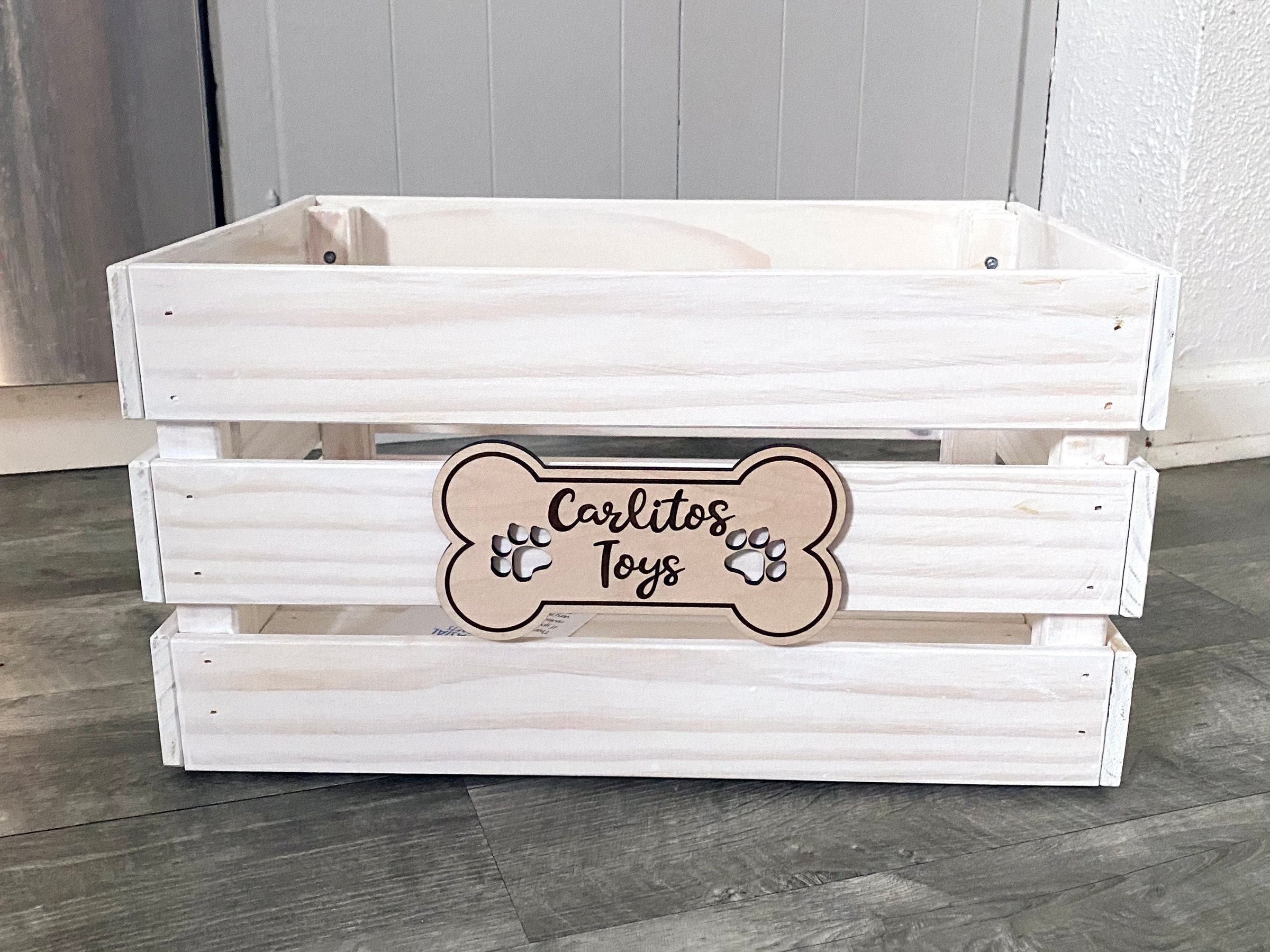 3D Laser Engraved Personalized Dog Toy Bin. Rustic Farmhouse Etsy