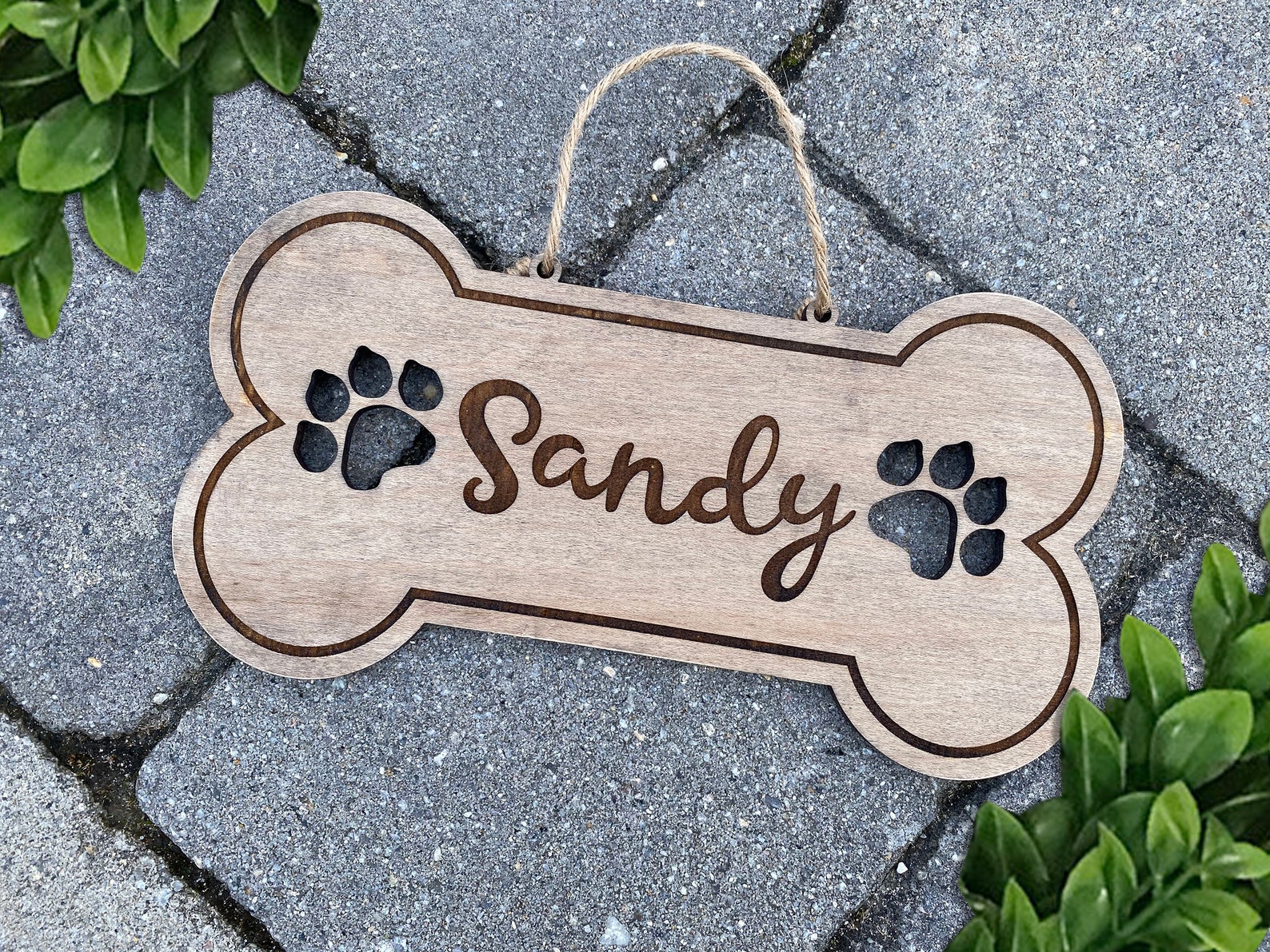 Laser Cut and Engraved Dog Bone Name Plaque Pet Lovers Home Etsy