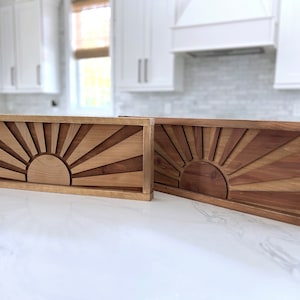 Boho Sunbeam, Sunshine 3D-houten bord, handgemaakte muurkunst zon, modern, woondecoratie voor woonkamer of boven bed, neutraal houtontwerp, neutraal