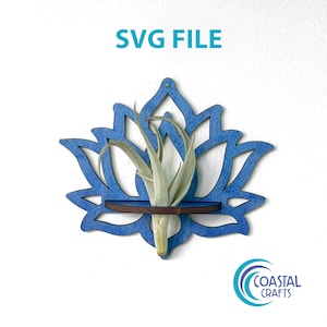 Arquivo SVG, Laser, Propagação de Plantas de Ar de Flor de Lótus, Suspensão de Parede de Madeira Boho Moderno, Exibição de Planta Exclusiva, Mãe, Presente de Jardim, Mãe