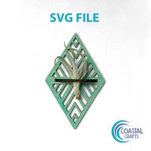 SVG-Datei, Laser, Diamond Air Pflanzenhalter, Holz Wandbehang, Boho Design, Pflanzendarstellung, Mutter Geschenk, Muttertag, Wanddekoration, Garten Geschenk