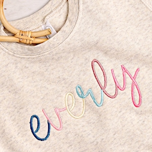 Custom Name Embroidered Crewneck Toddler Sweatshirt - Embroidered Name, Youth Sweatshirt, Personalized Name Sweatshirt Kids name Sweatshirt