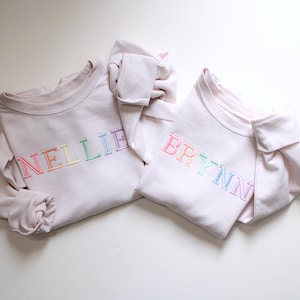 Custom Name Embroidered Crewneck Toddler Sweatshirt - Embroidered Name, Youth Sweatshirt, Personalized Name Sweatshirt Kids name Sweatshirt
