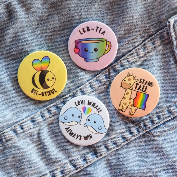 Positivity Badges Set of Motivational Badges Rainbow Badges 