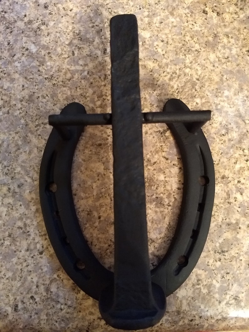 Horseshoe And Railroad Spike Door Knocker