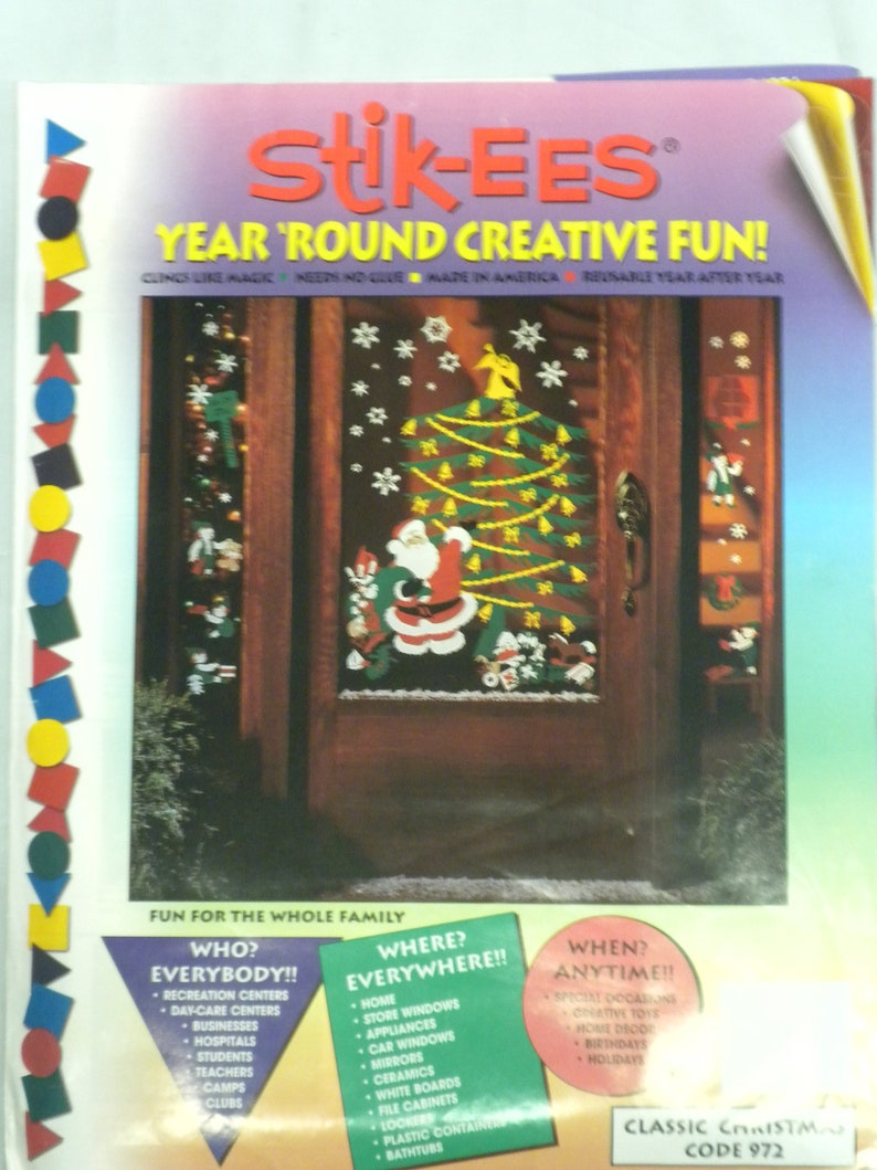 and More NEW Super SET Santa Classic Christmas Vintage Window Cling Set with Tree Ornaments Elves Snowflakes toys