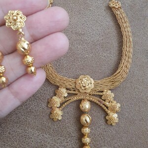 Handmade Jewelry Indian Gold Plated Necklace Earrings Jewellery ...