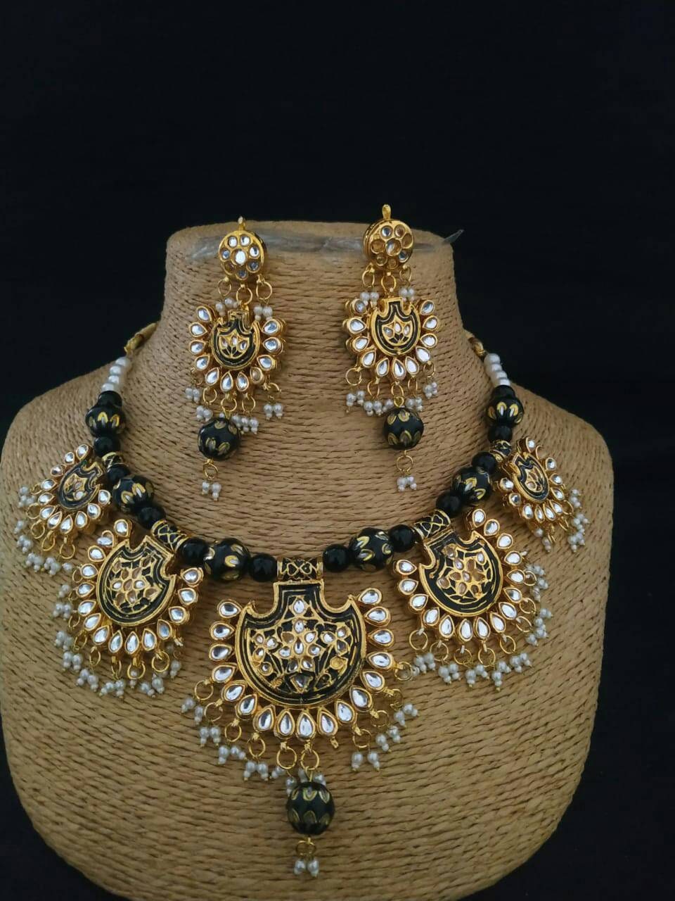 Bahubali kundan necklace set with meenakari wedding jewelry Etsy