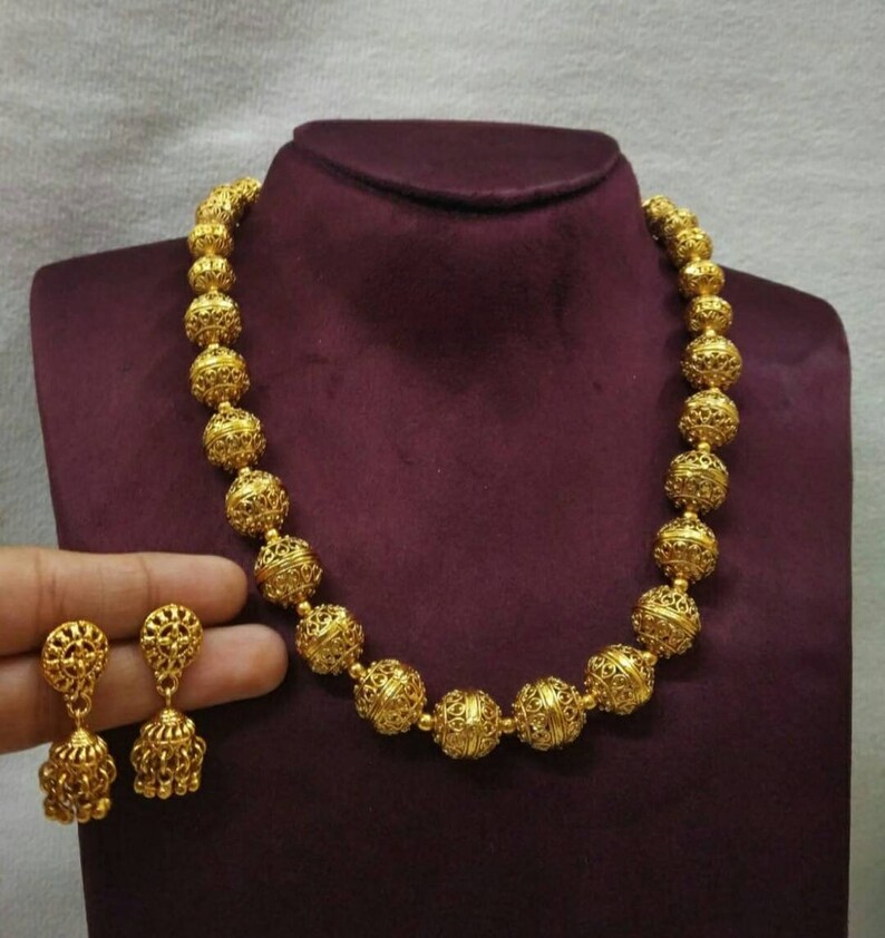 Indian jewelry bridal wedding bollywood matar mala necklace set copper jhumka necklace gold plated high quality punjabi rajwada set ethnic .