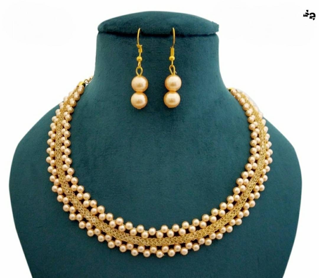 Indian Jewelry Wedding Bridal Pearls Necklace Choker Earrings Studs