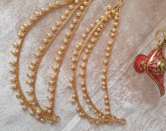 Kan chain ,saharay ,earrings attachment, earrings accessory, wedding bridal jewelry, Bollywood jewelry  Indian jewelry, punjabi Pakistani