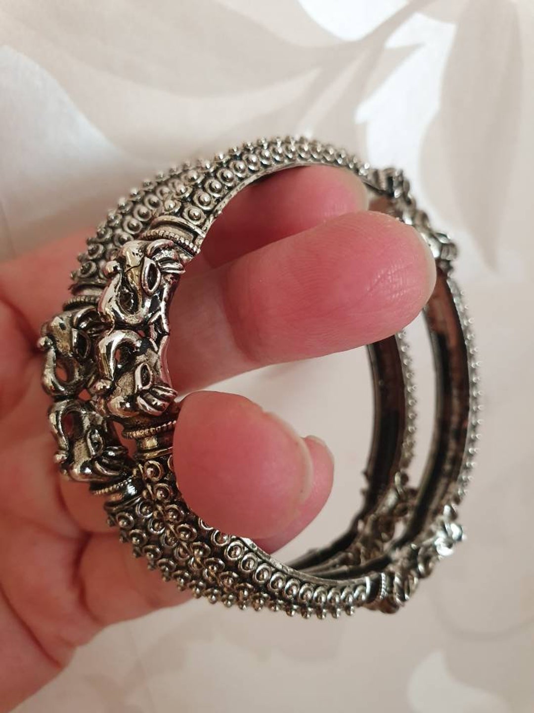 Peacock Bangles Kada,karas ,bracelets German Silver, Afghani Tribal