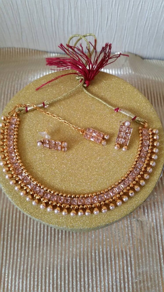 Indian Bridal Wedding Jewellery Polki Necklace Kundan Choker Etsy