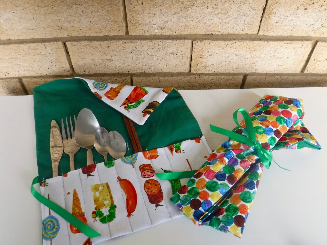 A Very Hungry Caterpillar Cutlery Pouches Etsy