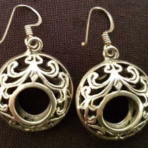 Vintage handcrafted sterling silver tribal earrings from Jaipur, India