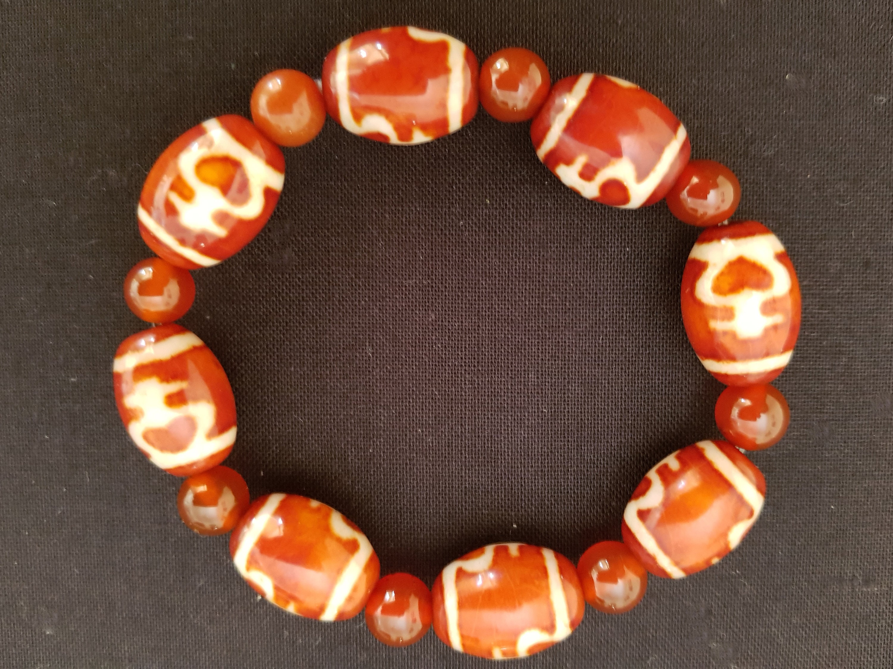 Tibetan nectar dZi bead stretch bracelet | Etsy