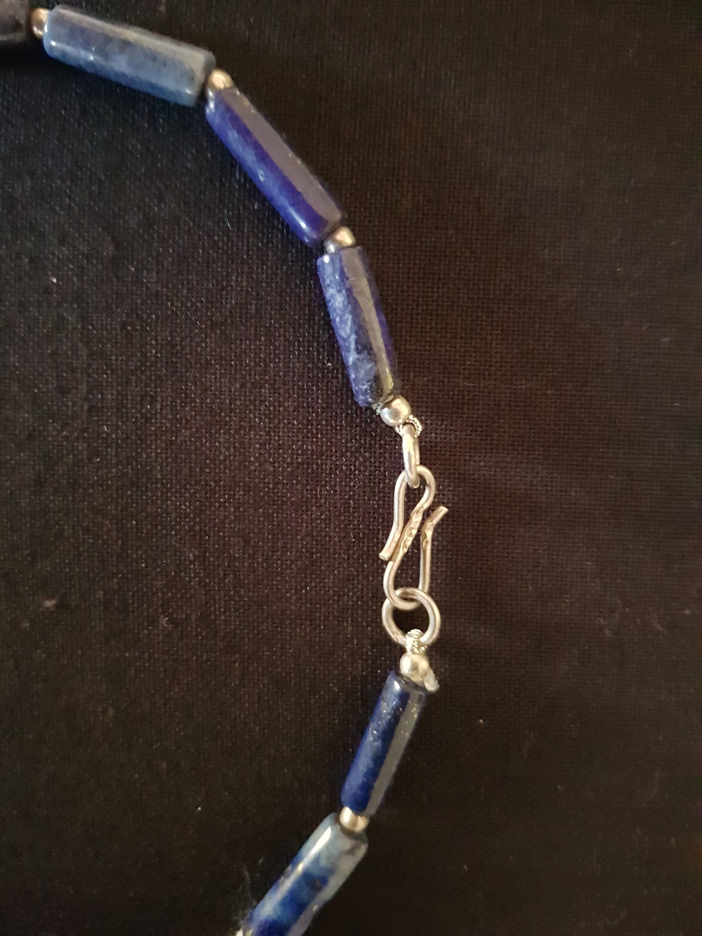 Collier Amérindien Zuni Argent Massif Avec Turquoise, Lapis-Lazuli & Corail - Occasion