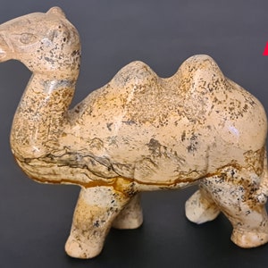 Hand carved marble Bactrian camel figurine