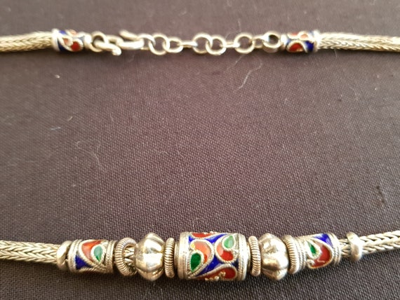 Handcrafted sterling silver and cloisonne Indian … - image 7