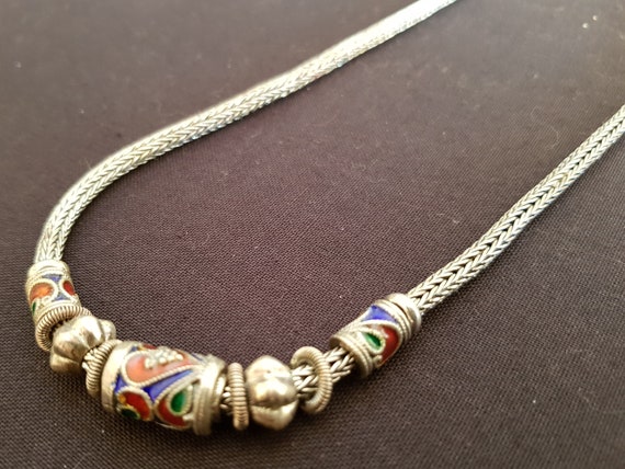 Handcrafted sterling silver and cloisonne Indian … - image 9