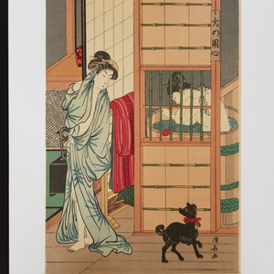 Reproduction Japanese woodblock print - Torii Kiyonaga - c.1900 - Bath