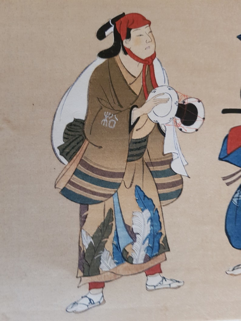 Manzai Dancers Choshun Miyagawa Japanese woodblock print reproduction