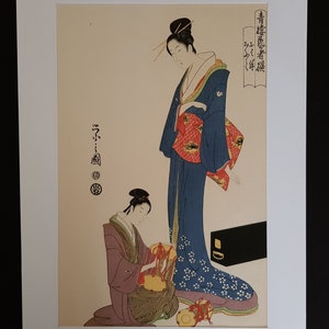 Japanischer Holzschnitt - Reproduktion - Hosoda Eishi - 1794-5 - Ohane und Ofuku