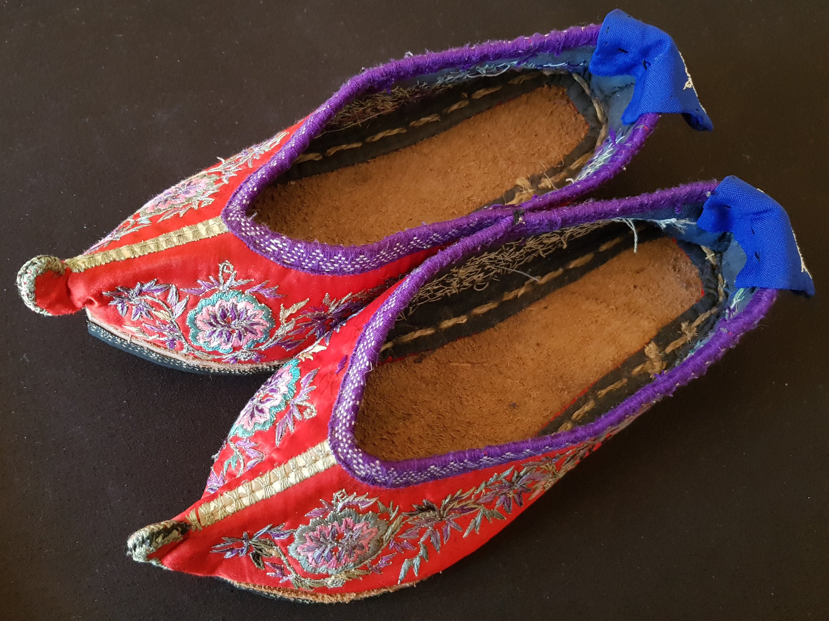 Chinese Tribal Miao Embroidered Silk Slippers With Turned up - Etsy
