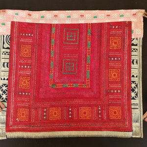 Chinese tribal Miao minority hand embroidered apron from Lijiang in Yunnan Province, SW China