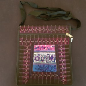 Chinese tribal Miao shoulder bag with hand embroidery and hand woven features from Guizhou Province, SW China