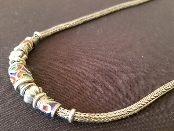 Handcrafted sterling silver and cloisonne Indian … - image 4