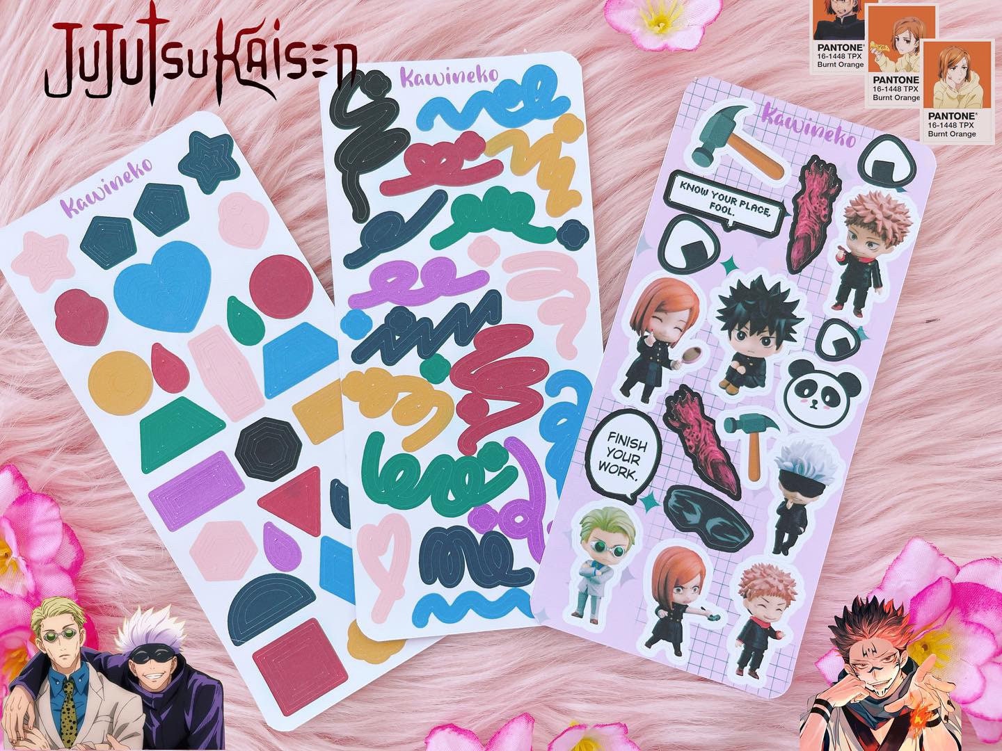 Anime Inspired Color Palette Bundle Sticker Sheets Deco Etsy