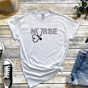 Nurse t Shirt, Stethoscope Shirt, Love Nursing t Shirt, BSN tee, Nursing Student Shirt, RN Shirt