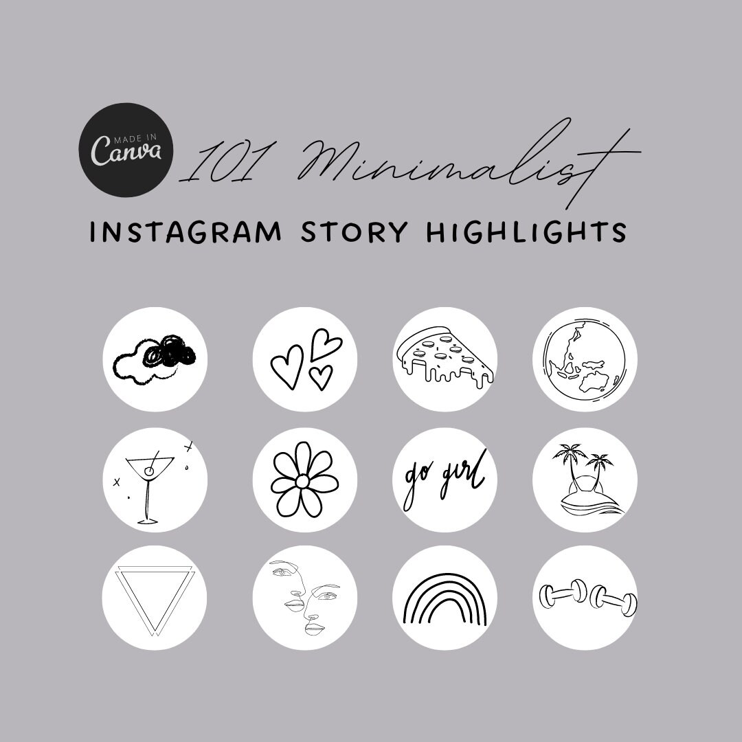 101 Minimalist Black & White Instagram Story Highlight Covers, Trendy