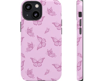 Pink Butterfly Pattern Aesthetic iPhone 11 iPhone 12 iPhone 13 Case iPhone Cover