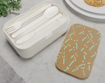 Minimalistic Bright Bento-Style Lunchbox, Lunch Made Easy, Bento Lunch Box, Spring Inspired Pattern, Simple Lunch box