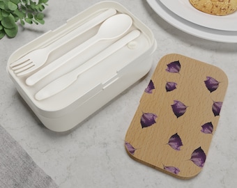 Purple Flower Petal Bento-Style Lunchbox, Meals Made Easy, Simple Lunch Box