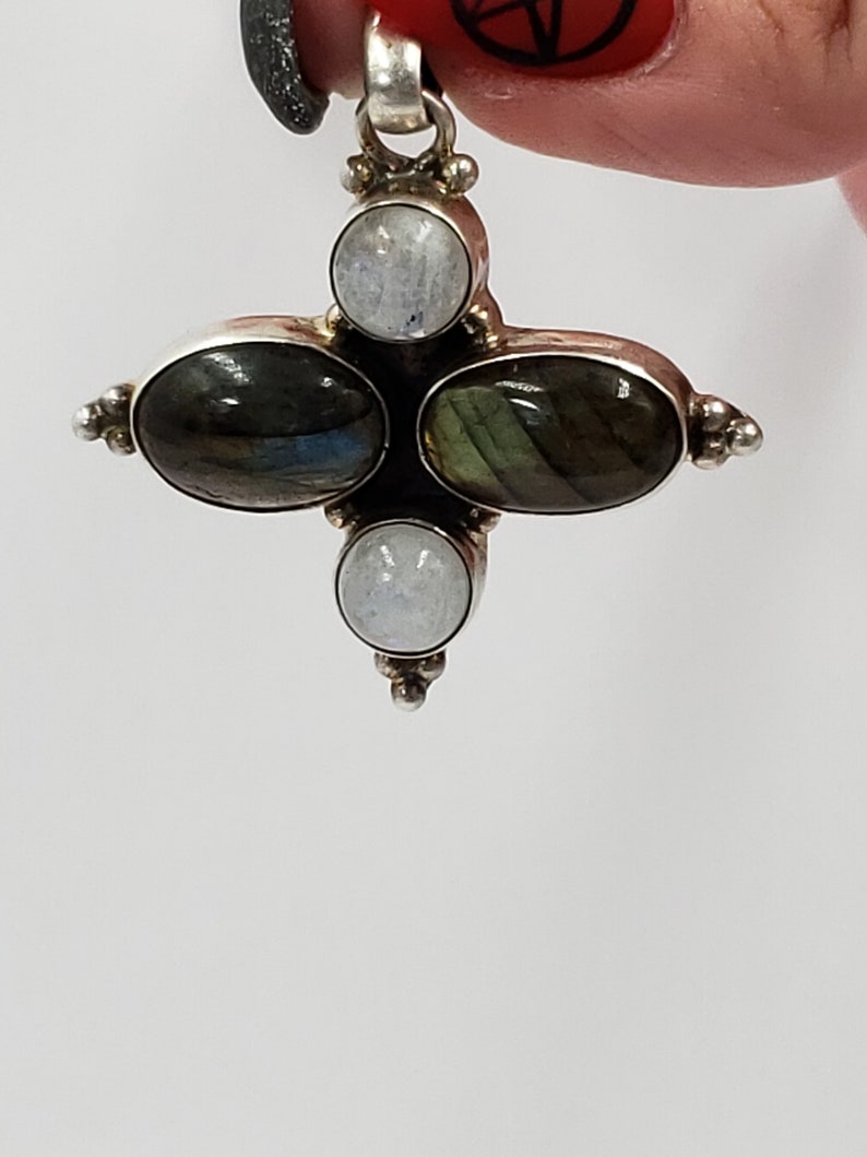 Silver Pendant Ladies Pendant Moonstone Moonstone Pendant Sterling Silver Pendant Labradorite Pendant Labradorite