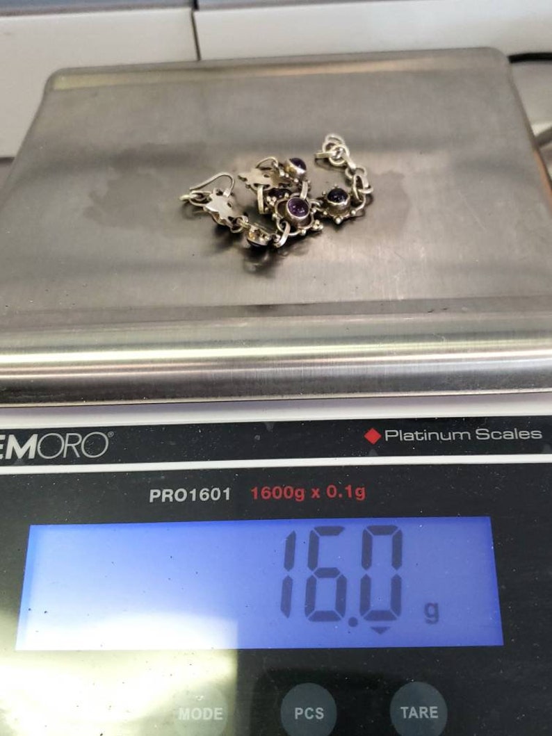 Sterling Silver 5.25 tcw Amethyst Bracelet Adjustable Pagan