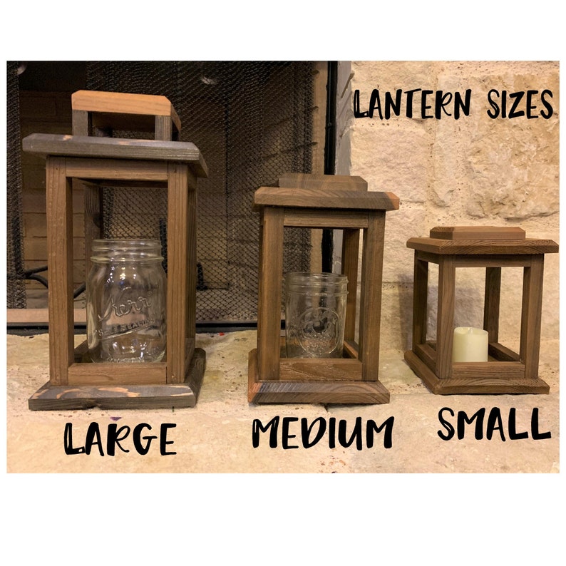 Handmade Large Rustic Wood Candle Holder Lantern 5 Color Etsy