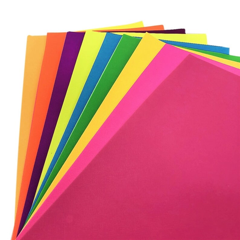 Embroidery Earings /& Bows Solid Neon Leatherette Vinyl Sheet for Sewing