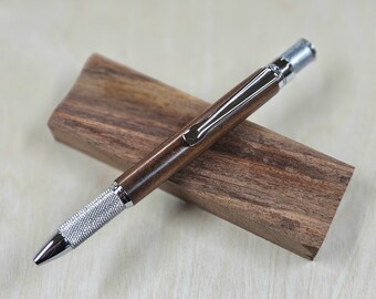 Industrial Twist Pen in Chrome and Rosewood