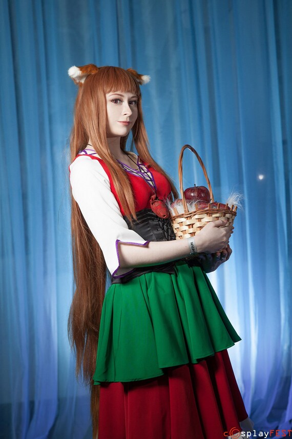 spice and wolf dress  in stock anime cosplay holo costume