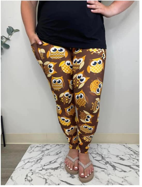Super Sale ** Super Buttery Soft  leggings - OS One Size ** Choose pattern ** Owls ** Pumpkins ** Wi