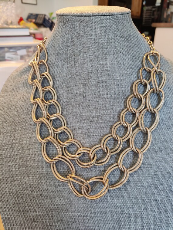 vintage statement heavy necklace Gem