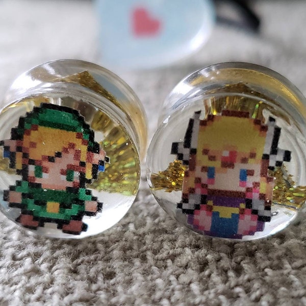 PAIR | Link and Zelda Jewelry Set | Gauges | Zelda Plugs | Unique Plugs