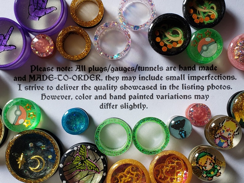 PAIR Glitter Plugs Plugs and Tunnels Custom Plugs Etsy
